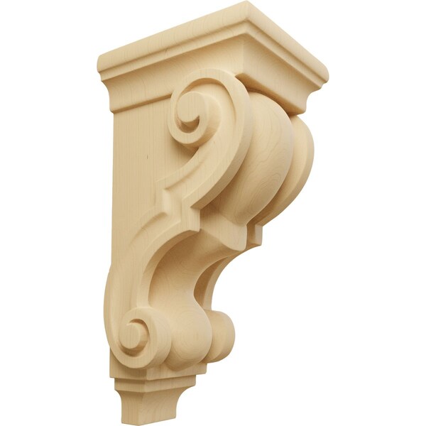 Ekena Millwork 4 1/2"W x 5"D x 10"H Medium Traditional Wood Corbel, Alder CORW05X05X10TRAL - main